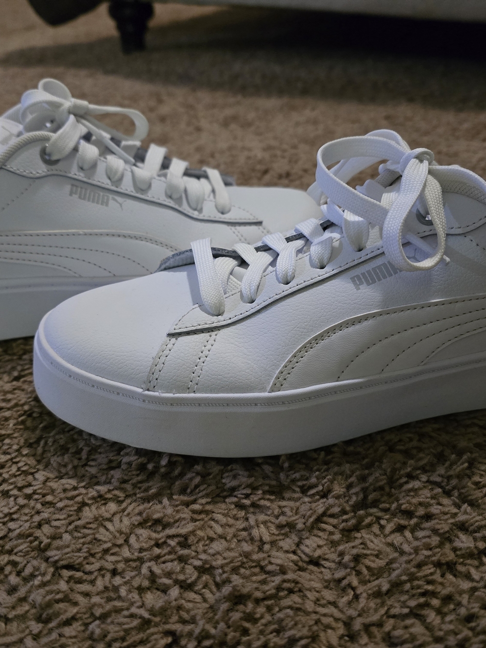 Puma Platform White Leather Sneakers